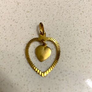 Gold Double heart pendant